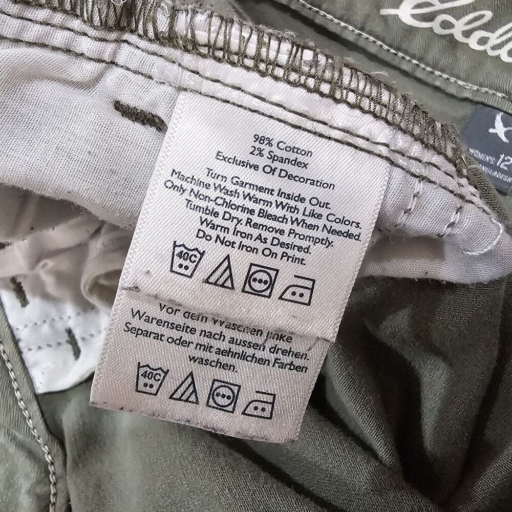 Eddie Bauer Cargo Pants Olive Green Slim Straight Sz 12 Gorpcore Hiking Outdoors - Picture 6 of 6